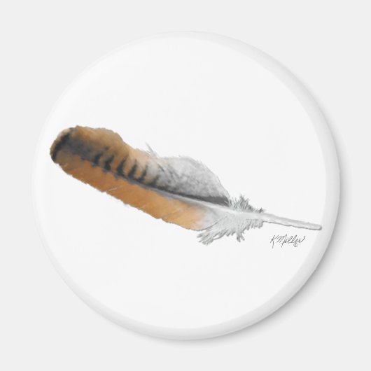 Rotschwanzbussardfeder Magnet (Vorne)