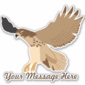 Rotschwanzfalken im Flug Personalisiert Aufkleber (Vorderseite)