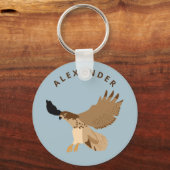 Rotschwanzfalken im Flug Personalisiert Schlüsselanhänger (Vorderseite)