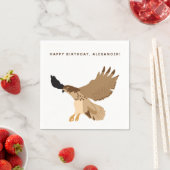 Rotschwanzfalken im Flug Personalisiert Serviette (Beispiel)