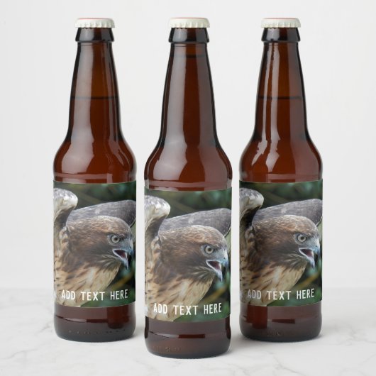 Rotschwanzfalken-Raptor-Foto Personalisiert Bierflaschenetikett (Flaschen)