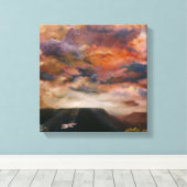 Rotschwanzfalken über Mesas gewickelte Leinwand (Insitu (Holzboden))