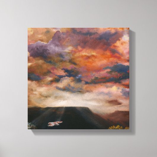 Rotschwanzfalken über Mesas gewickelte Leinwand (Vorderseite)