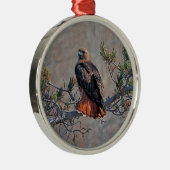 Rotschwanzhahn Ornament Aus Metall (Rechts)