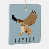 Rotschwanzhawk im Flug Personalisiert Keramikornament (Rechts)