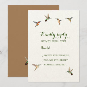 Rotschwanzkolibris Hochzeit RSVP Einladung