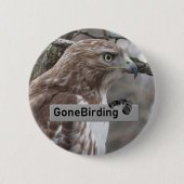 Rotschwanzmagnet bei der Hawk-Vogelbeobachtung Button (Vorderseite)