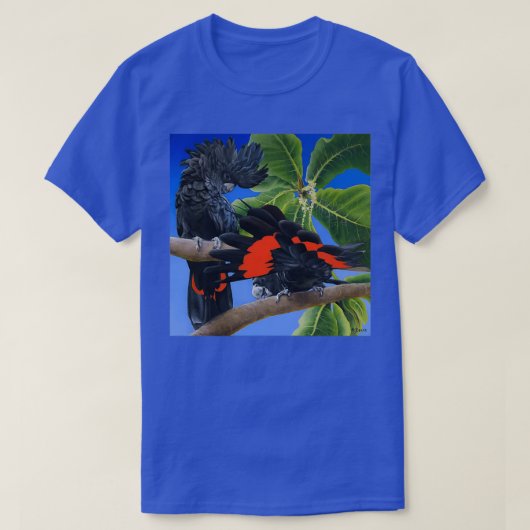 Rotschwanzschwarze Kakados lang T-Shirt (Design vorne)