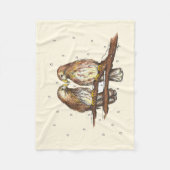 Rotschwanzvögel in Schnee Weihnachtslieder Fleecedecke (Vorderseite)