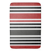 Rotschwarz Graues Muster für vertikale Streifen Badematte (Vorderseite Vertikal)