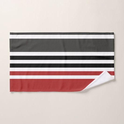 Rotschwarz Graues Muster für vertikale Streifen Badhandtuch Set (Handtuch)