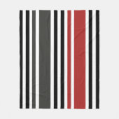 Rotschwarz Graues Muster für vertikale Streifen Fleecedecke (Vorderseite)