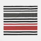 Rotschwarz Graues Muster für vertikale Streifen Fleecedecke (Vorderseite (Horizontal))
