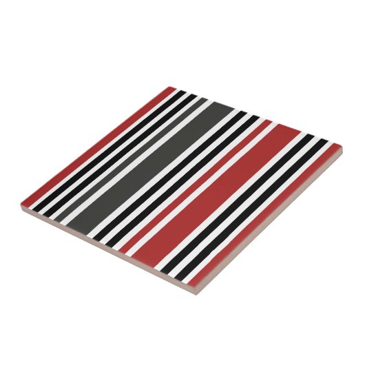Rotschwarz Graues Muster für vertikale Streifen Fliese (Seite)