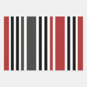 Rotschwarz Graues Muster für vertikale Streifen Geschenkpapier Set (Vorderseite 3)