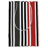 Rotschwarz Graues Muster für vertikale Streifen Mittlere Geschenktüte (Vorderseite)