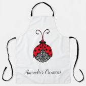 Rotschwarz-Weiß-Läppchen Schürze (Vorderseite)