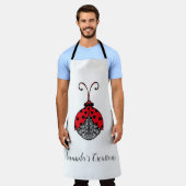 Rotschwarz-Weiß-Läppchen Schürze (Getragen)