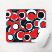 Rotschwarz-Weiß-Mod-Circles Mousepad (Mit Mouse)