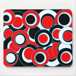 Rotschwarz-Weiß-Mod-Circles Mousepad