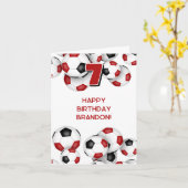 Rotschwarze Fußballbälle Kindergeburtstag Karte (Gelbe Blume)