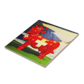 Rotschweizer Kuh Fliese (Seite)