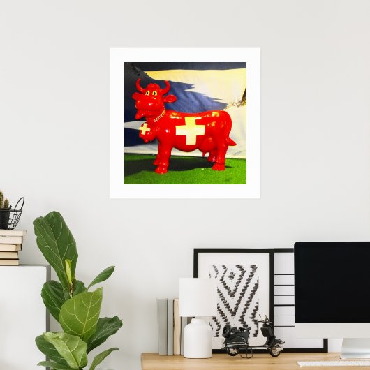 Rotschweizer Kuh Poster (Heimbüro)