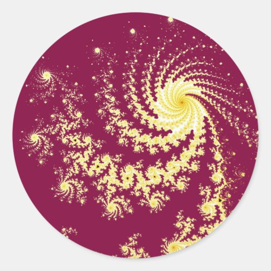 Rotschwingenmuster aus Mandelbrot-Fraktal Runder Aufkleber (Vorderseite)