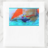 Rotseeschlittenaufkleber Rechteckiger Aufkleber (Tasche)