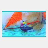 Rotseeschlittenaufkleber Rechteckiger Aufkleber (Vorderseite)