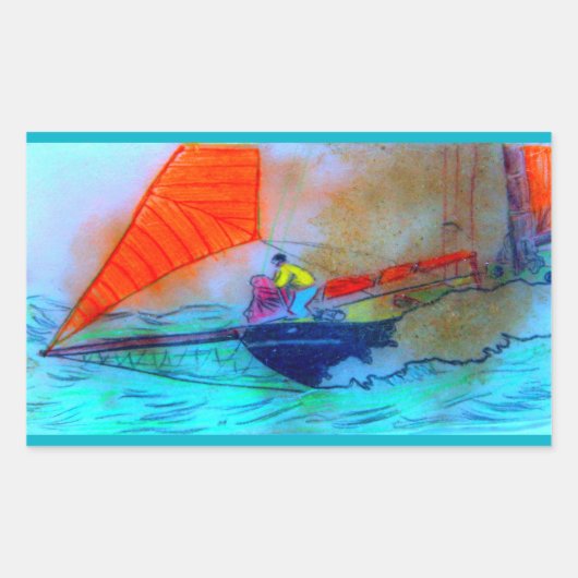 Rotseeschlittenaufkleber Rechteckiger Aufkleber (Vorderseite)