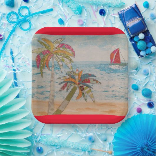 Rotsegel-Papierplatte Pappteller (Party)