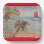 Rotsegel-Papierplatte Pappteller (Vorderseite)