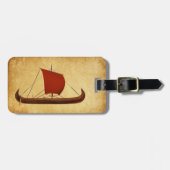 Rotsegel-Wikinger-Schiff II Gepäckanhänger (Vorderseite horizontal)