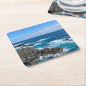 Rotsen in zee rechteckiger pappuntersetzer (angewinkelt)
