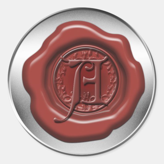 Rotsiegelwachs A Runder Aufkleber (Vorderseite)