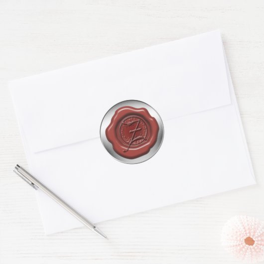 Rotsiegelwachs Z Runder Aufkleber (Umschlag)