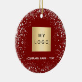 Rotsilber-Glitzer-Glitzern-Firmenlogo Keramik Ornament (Rechts)