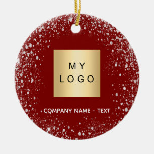 Rotsilber-Glitzer-Glitzern-Firmenlogo Keramik Ornament