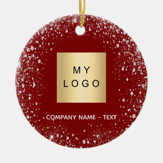 Rotsilber-Glitzer-Glitzern-Firmenlogo Keramik Ornament (Vorne)