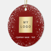Rotsilber-Glitzer-Glitzern-Firmenlogo Keramik Ornament (Links)