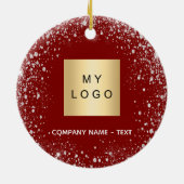 Rotsilber-Glitzer-Glitzern-Firmenlogo Keramik Ornament (Hinten)