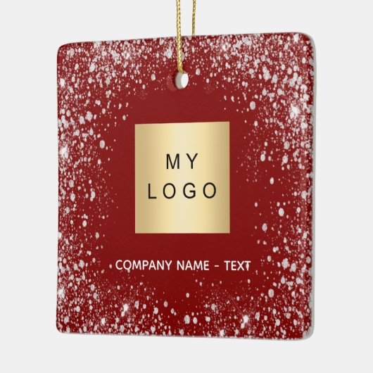 Rotsilber-Glitzer-Glitzern-Firmenlogo Keramikornament (Links)