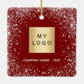 Rotsilber-Glitzer-Glitzern-Firmenlogo Keramikornament (Rückseite)