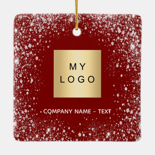 Rotsilber-Glitzer-Glitzern-Firmenlogo Keramikornament (Rückseite)