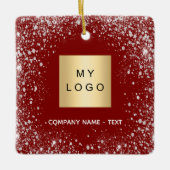 Rotsilber-Glitzer-Glitzern-Firmenlogo Keramikornament (Vorderseite)