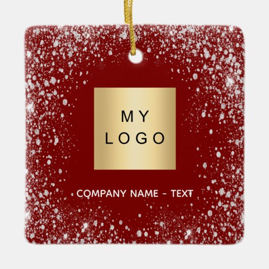 Rotsilber-Glitzer-Glitzern-Firmenlogo Keramikornament (Vorderseite)