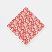 Rotskandinavisches Weihnachtsmuster mit Vögeln Serviette (Ecke)