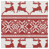 Rotskandinavisches Weihnachtsvolk Stoff (Nahaufnahme)