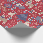 Rotskandinavisches Winterregenkaninchen Geschenkpapier (Ecke)